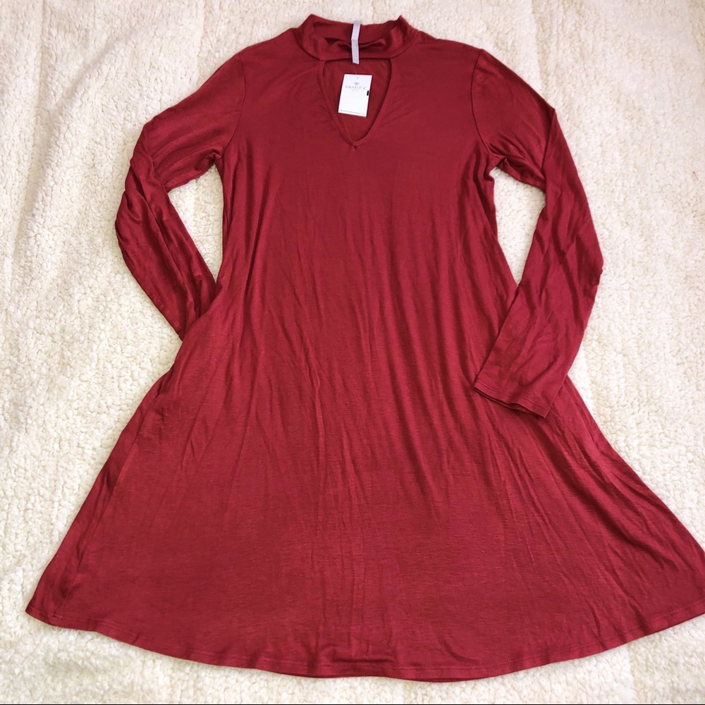 Rust long sleeve dress NWT